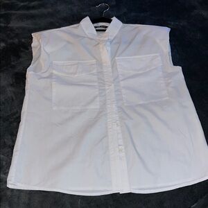 SHEIN White Sleeveless Button-Up Top